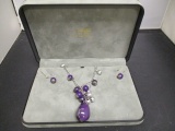 Silvertone Necklace & Earring Set