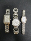 3 Ladies Silvertone Watches