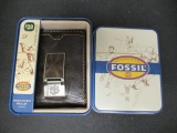 Fossil Clemson Front Pocket Wallet- New in Tin