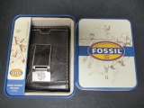 Fossil Clemson Front Pocket Wallet- New in Tin