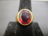 10k Gold Man's Ring w/ Red Stone