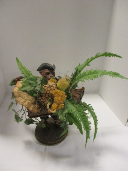 Pirate Monkey Planter with Artificial Arrangement