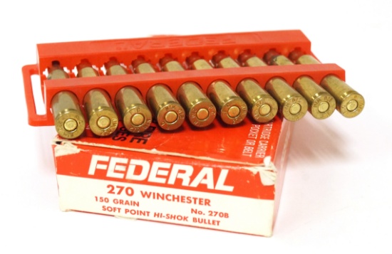 10rds. Of Federal 270 Winchester 150gr. Soft-Point Hi-Shok Bullet Ammunition - No. 270B