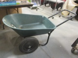 Dual Wheel Garden Dump Cart/Wheelbarrow with Metal Handle
