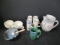 Pottery Pitcher, 4 Slender Mugs, 2 Coffee Cups, Dip Bowl, & Mug