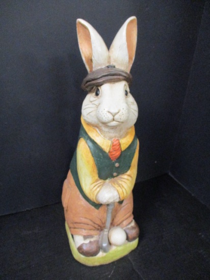 The Stone Bunny Inc. 2004 Telle M. Stein 19" Bunny Golfer