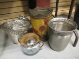 Decorative Metal Buckets and Trash Cans