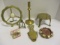 Two Brass Plate Stands, Brass Candle Holders, Brass Knocker, Brass Stand, etc.