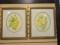 Pair of Signed Original Yellow Rose Watercolors by Pat Savoer