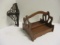 Vintage Wood Caddy Stand and Corner What Not Shelf