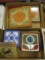 Large Lot of Ceramic Tile Trivets and Quartz Wall Clock