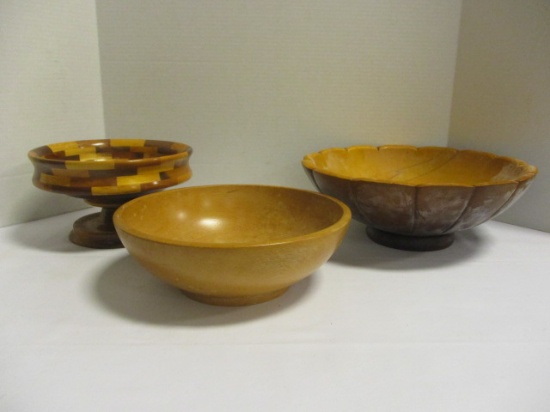 Three Wood Bowls
