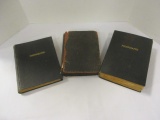 Three Leather Photograph Albums Filled with Early 1900's Post Cards from World Travels