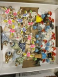 Latin America Hand Painted Pottery and Wooden Bird Figurines