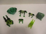 Art Glass and Carved Stone Frogs