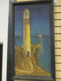 Signed and Dated Original Lighthouse Oil on Board