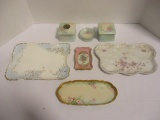 Hand Painted Porcelain Trays and PL Limoges Vanity Boxes