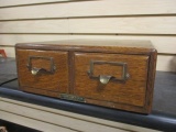 Vintage Yawman & Erbe Mfg. Co. Oak Card Catalog Box