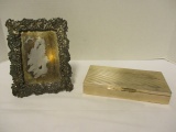 Derby Silver Co. Quadruple Plate Photo Frame and Silverplated Wood Lined