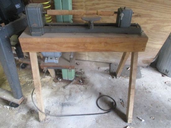 Sears Roebuck Craftsman Wood Lathe Mounted on Wood Stand