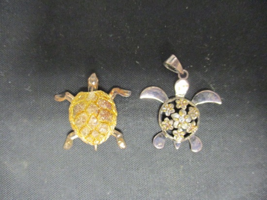2 Sterling Silver Turtle Charms