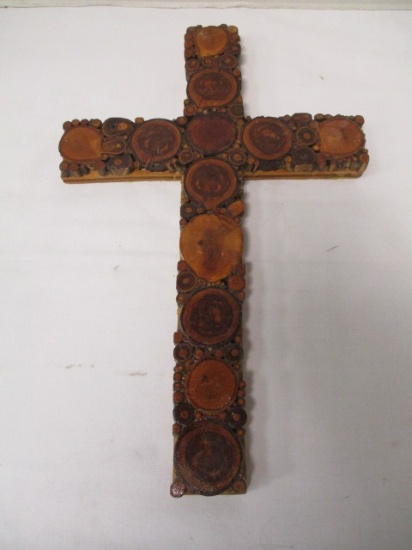 Handcrafted Wood Cross made from Small Limb Cross Cut Pieces