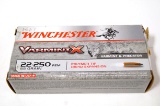 20rds. Winchester VarmintX .22-250 REM 55gr. Ammunition
