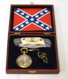 Robert E Lee Confederate States Pocket Knife and Watch in Case