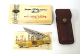 NIB Vintage Case XX Shark Tooth Sportsmen's Lock Blade Folding Knife with Sheath in Box