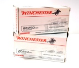 80rds. Winchester .22-250 REM 45gr. JHP Ammuntion