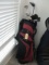 Burton Burgundy and Black Golf Bag with Various Manufacturer Golf Clubs