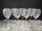 Eight Hand Blown Wine Glasses with Etched Grape Cluster Designs