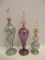 Three Bohemia Glass Perfume Bottles