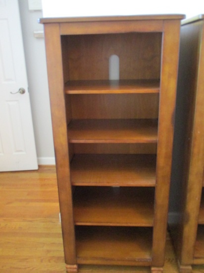 Distressed Wood 5 Shelf Display/Electronic Cabinet