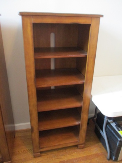 Distressed Wood 5 Shelf Display/Electronic Cabinet