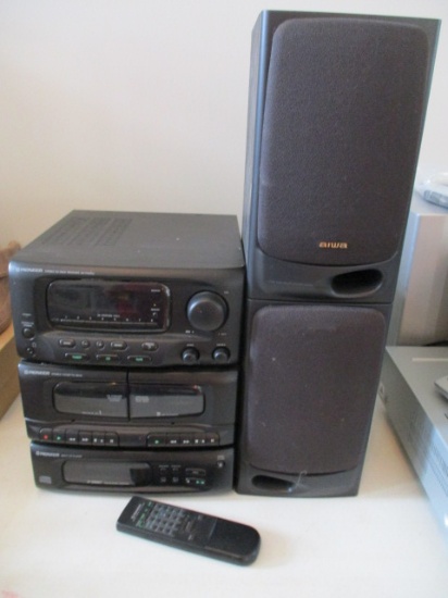 Pioneer XR-P1500C Stereo System and Pair of Aiwa Speakers