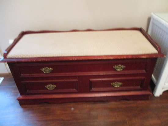 Wood Cedar Lined Blanket Chest Bench