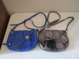 Like New Vince Camuto Silver Leather and Blue Leather Shoulder Bags