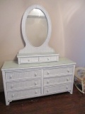 Henry Link Lexington Wicker 2 Piece Dresser and Vanity Drawer Mirror