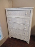 Henry Link Lexington Wicker 5 Drawer Chest with Glass Top Protector