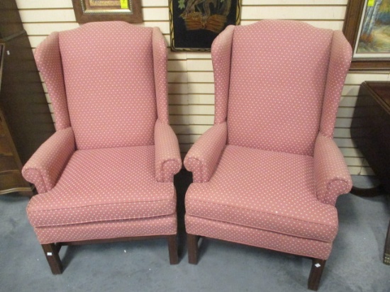 Pair Of Masterfield Wing Chairs.  Made In Taylorsville, NC