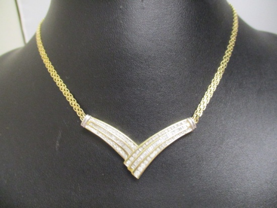 16" 10k Gold Diamond Necklace