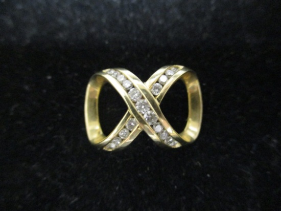 14k Gold Diamond Slide