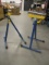 Pair of Metal Folding Adjustable Height Roller Stands