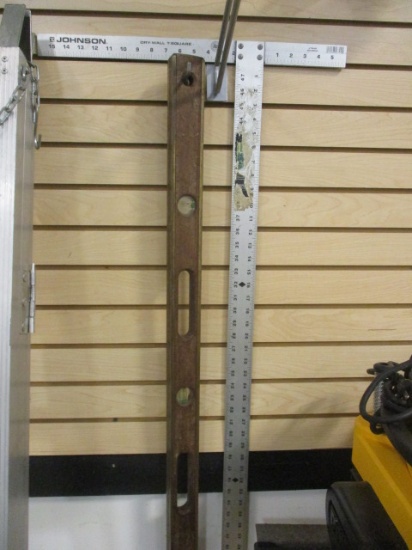 Johnson Aluminum Dry-Wall T-Square and Starrett 48" Wood Level