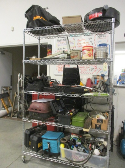Cart FULL of Tools and Hardware Items!! Tool Boxes, Power Tools, Screws, TOO Much to List!