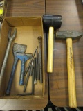 32 oz. Rubber Mallet, 4lb. Sledge Hammer, Chisels and Punches