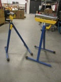 Pair of Metal Folding Adjustable Height Roller Stands