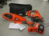 Black & Decker 14.4V Fire Storm Cordless CS144 Circular Saw, CD142S Drill, SPV144F