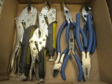 Three Pittsburgh Vise Clamp Pliers and Five Non-Slip Grip Pliers